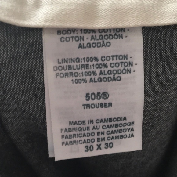 505 Levi’s Tan Khakis with Inner Lining - Picture 5 of 6